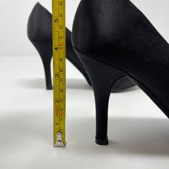 Dolce&Gabbana Black Satin Heel Size 37.5 Decollete Raso in Nero Platform - Picture 15 of 16